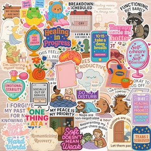 Self-Care Sticker Pack – 40 Affirmation & Wellness Stickers