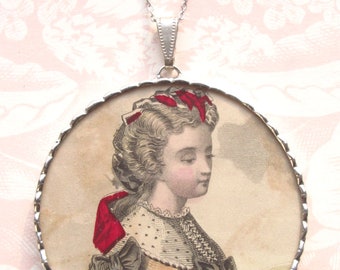 Fiona and The Fig - RARE 160 Years Old!!! -  Antique Victorian-Godey's 1864 - Charm Soldered Necklace Pendant