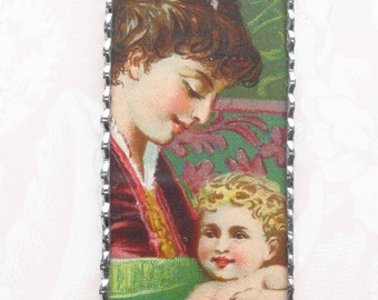 Fiona and The Fig - Victorian Advertising Trade-card - Charm Soldered Necklace Pendant