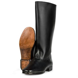 Handmade German Officer Round Toe Tall Boot With Leather Sole. German Boot, Tall Boot, Leather Boot, Men Boot, Military Boot.