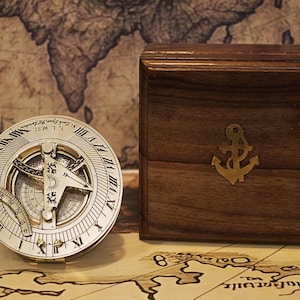 Personalized Working Sundial Compass, Engraved Compass, Anniversary Gift Compass, Compass For Husband, Valentines Day Gift, Couples Gift