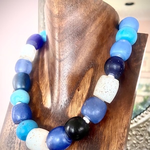 Antique Blue Dutch Dogon bead necklace