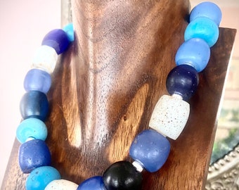 Antique Blue Dutch Dogon bead necklace