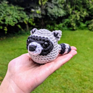 Handmade Raccoon Amigurumi Crochet Finished Plushie