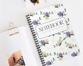 Floral Spiral Notebook: Elegant Ruled Journal for Writing