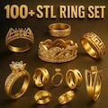 100+ STL Ring Designs – Wedding Bands, Engagement Rings (Digital Download)