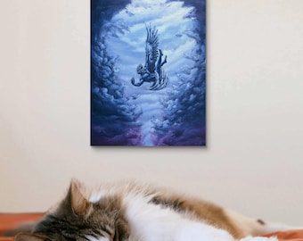 Icarus Art Print | Greek Mythology Giclée Reproduction of Original Painting | Wall Art