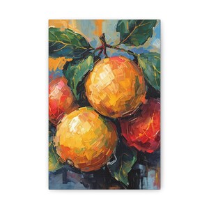 Vibrant Fruit Art Canvas Print, Colorful Wall Decor, Home Living Room Art, Gift for Art Lovers, Kitchen Decoration, Modern Still Life