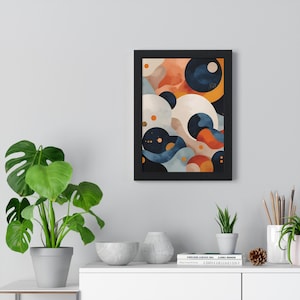 Abstract Art Framed Poster: Modern Home Decor, Colorful Wall Art