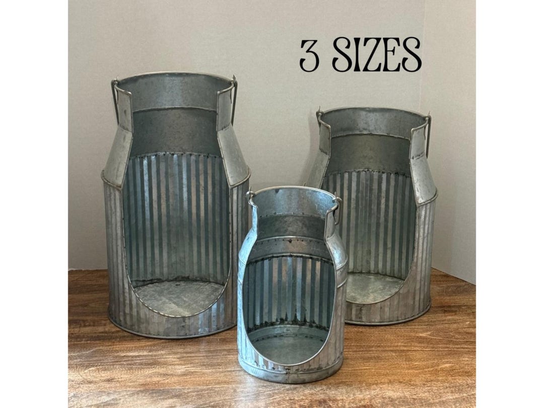 Rustic Metal Container Set of 3 Rustic Metal Containers, Distressed Finish, Farmhouse Decor - Etsy