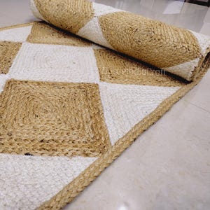Jute Rug Natural Jute Rug, Jute Braided Rug, Bohemian Jute Rug, Jute Area Rug, Boho Decor Rug, Jute Rug 8x10, Custom Size Rug