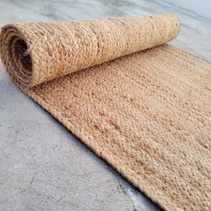 Jute Runner Rug Natural Jute Runner Rug, Indian Handwoven Jute Rug Custom Size Rug For Hallway Entry Wat Kitchen Laundry Boho Decor Rug
