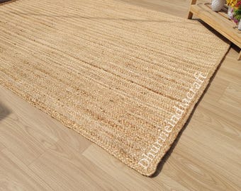 Handwoven Jute Area Rug, Bohemian Decor, Natural Fiber, livingroom, Hallway, Kitchen Runner