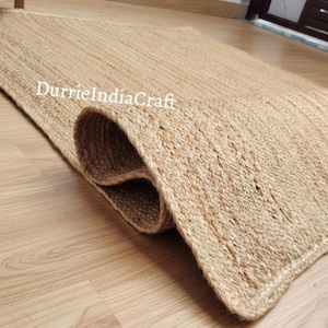 Handmade Jute Braided Rug Natural Fiber Boho Decor, Hallway, livingroom, Kitchen Custom Size