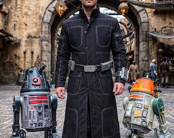 Trench cyberpunk noir manteau long tactique pour homme, veste cosplay steampunk gothique en toile pour Halloween