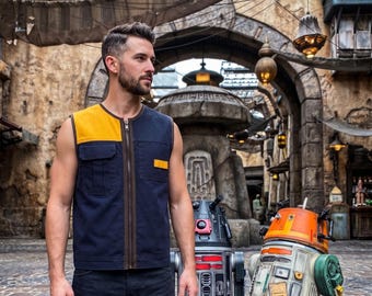 Gilet de contrebandier, gilet utilitaire Space Rogue, costume de cosplay cargo de science-fiction, tenue d'Halloween Comic Con