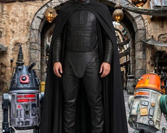 Costume d'armure de chevalier noir seigneur des ténèbres avec cape, cosplay d'armure de chevalier méchant méchant réaliste, ensemble de costumes complet réglable