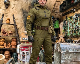 Tactical Recon Suit Costume with Utility Belt, Military Inspired Combat Uniform, Convention & Halloween Cosplay Gear