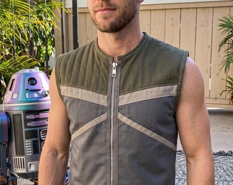 Gilet de voleur de l'espace, gilet de cosplay en coton tactique science-fiction, costume utilitaire de style contrebandier, tenue de convention