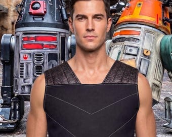Gilet d'armure en toile en cuir d'inspiration mandalorienne, tenue de cosplay tactique chasseur de primes, costume d'Halloween de science-fiction