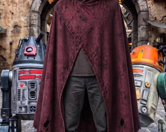 Cape de ranger à capuche, poncho cape marron effet vieilli, costume médiéval-fantastique, tenue de cosplay gothique faite main