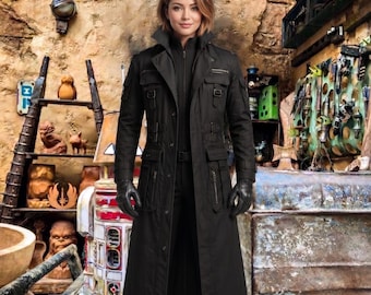 Cyberpunk Tactical Overcoat Black Gothic Trench Coat Canvas Cosplay Costume Matrix Style Long Jacket Outfit