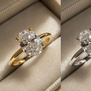 Verlovingsring met ovale zirkoon van 925 sterling zilver, gouden en zilveren trouwring, jubileumcadeau