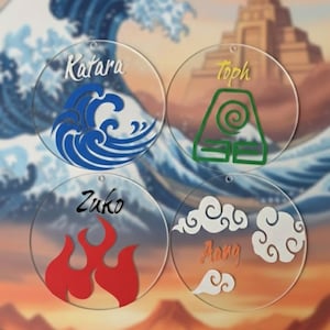 The last air bender collectables, custom ornaments, avatar, elements, gifts for any celebration