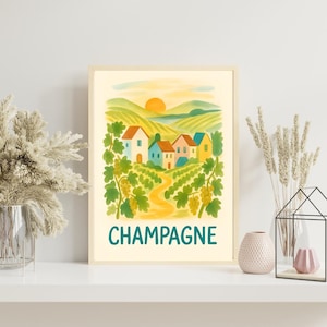 Champagne | France | French Prints | Wine Prints | Wine Lover | French | City Art Print | City Prints | Europe Prints | Vineyard | Bubbles