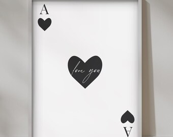 Ik hou van je | Hartenaas | Schattige prints | Liefdesafdrukken | Liefdesposters | Cadeau voor geliefde | Ik hou van jou | DIGITALE KUNST BESCHIKBAAR