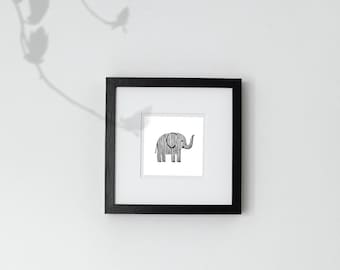 Lijnschildering olifant | Poster kinderkamerdecoratie | Kwekerij printkunst | Wanddecoratie kinderkamerafdrukken | Kinderkamer inrichten | DIGITALE PRINT