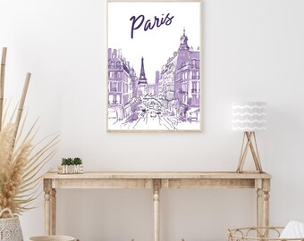 Poster Parijs | Reisposters | Abstracte kunst | Reiscadeau | Reisillustratie | Europa-poster | Muurkunst Parijs | DIGITALE KUNST BESCHIKBAAR