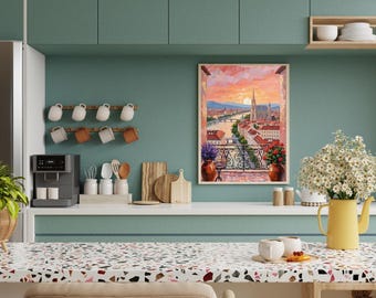 Wandkunst Wenen | Elke stadsposter | Reisposter | Europa-poster | Vakantiereiskunst | Muurkunst stadsposter | DIGITALE KUNSTPRINT