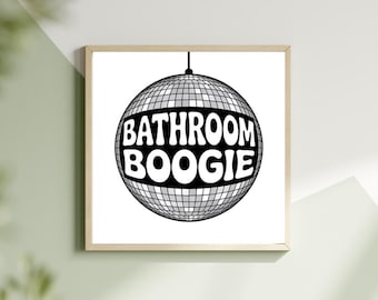 Bathroom Boogie | Retro Colourful Print | Square Prints | 70s Disco Prints | Disco Posters | DIGITAL PRINT DOWNLOADABLE