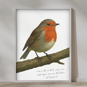 Robin Print | Grief Print | Grief & Loss Quotes | In Loving Memory | Death Gift | Grief Gift | Grief Poem | Funeral Gift | Bereavement Gift