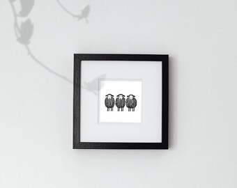 Schapenlijnschildering | Poster kinderkamerdecoratie | Kwekerij printkunst | Wanddecoratie kinderkamerafdrukken | Kinderkamer inrichten | DIGITALE PRINT