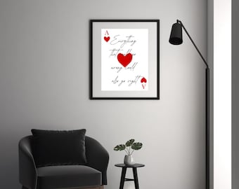 Alles wat fout kan gaan, kan ook goed gaan | Motievencitaatposter | Hartenaas | DIGITALE DOWNLOAD BESCHIKBAAR