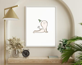 Leafman-poster - naar boven gerichte hond | NON-AI, handgetekende digitale kunst | Afdrukbare digitale poster met wanddecoratiegalerij | Maten A2, A3, A4, A5