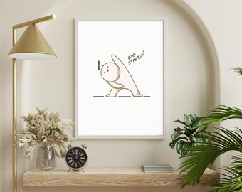 Leafman-poster - groot stuk | NON-AI, handgetekende digitale kunst | Afdrukbare digitale poster met wanddecoratiegalerij | Maten A2, A3, A4, A5