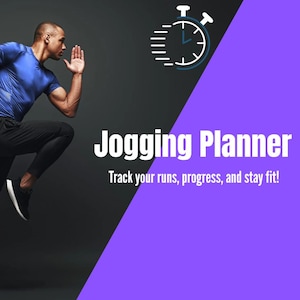 Jogging Planner Printable | Running Tracker & Log | Fitness Workout Calendar | Marathon Training | Digital PDF for Runners