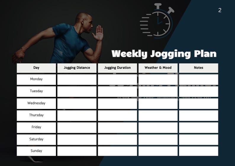 Digital Jogging Planner Printable Running Log PDF Couch to 5K Tracker ...