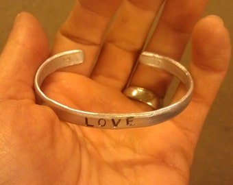 LOVE Aluminum Cuff Bracelet