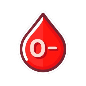 Blood Type O- Kiss-Cut Stickers for Water Bottles, Laptops, Gifts - Medical Enthusiasts, Awareness Campaigns
