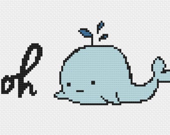 Oh Whale Easy Cross Stitch Pattern
