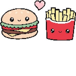 We go Together like Hamburger and Fries Cross Stitch Pattern