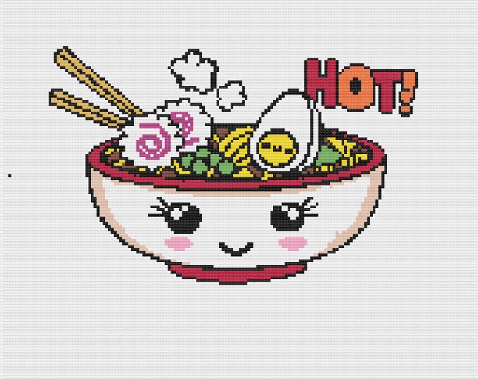 Hot Ramen Cross Stitch Pattern Etsy