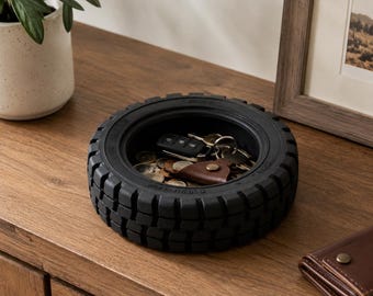 Tire Shaped Catchall Tray, Car Key Holder, Desk Organizer, Coin Tray, Gift for Car Lovers, Mechanic Gift, Garage Decor