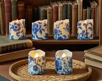 Set of 6 Flameless LED Tea Light Candles | Flickering Lights | Wedding Decor, Christmas, Home Centerpiece, Holiday Gift
