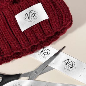 Logo Garment Label Roll, Wash Care Tags for Clothes, Brand Sewing LabelsCustom Satin Clothing Labels, Personalized Fabric Tags,