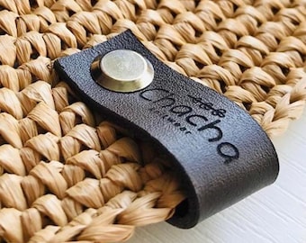 Personalized Leather Handmade Tags, Custom Leather Labels With Rivet for Handmade Products